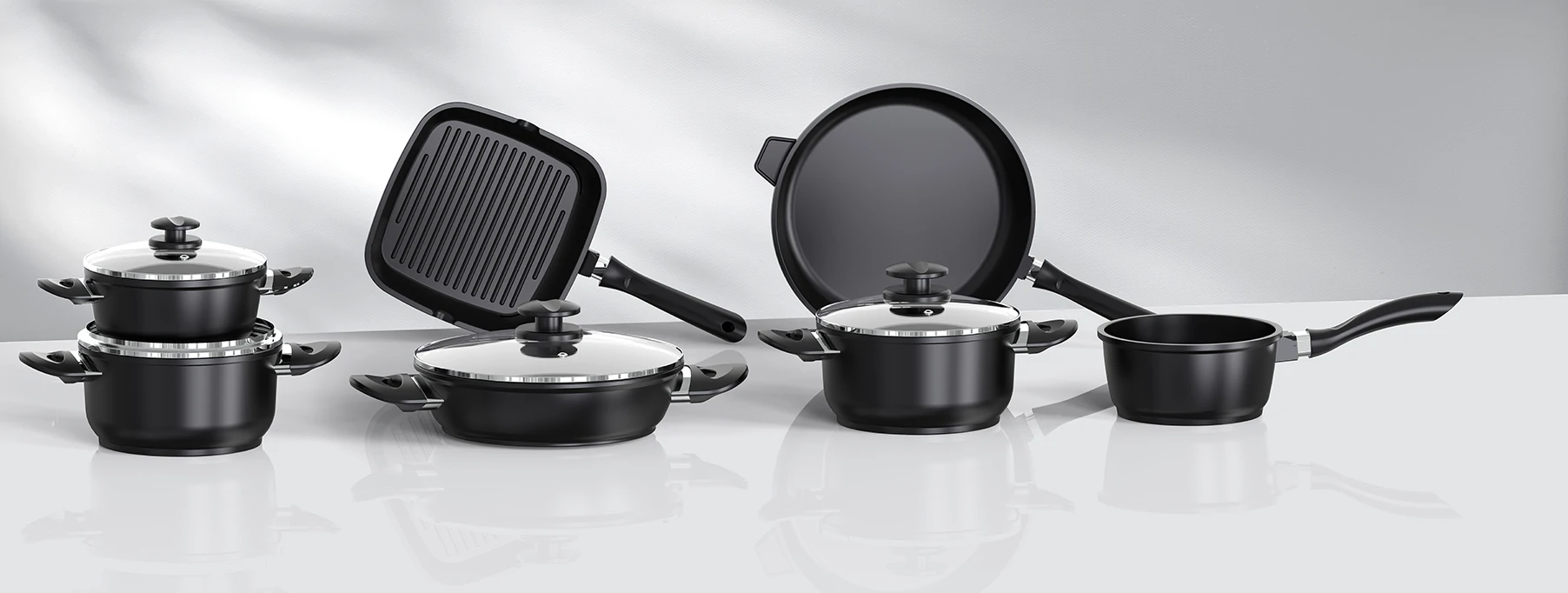 Glary Nonstick Cookware | Pots & Pans Set | Cups & Mugs
