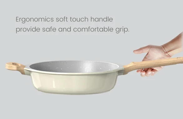 D02 Aluminum non-stick cookware set with comfortable handles