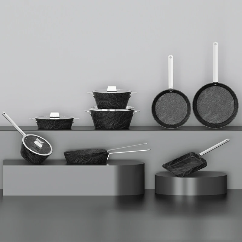 Nonstick Volcanic Rock Aluminium Cookware Set Style2