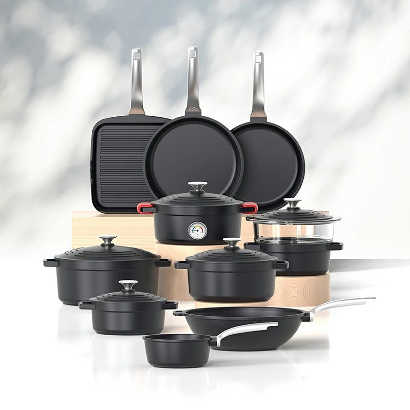 thermo point red dot hard anodized nonstick cookware set full set Thermo-point Red Dot induction Nonstick 6-Piece Cookware Set